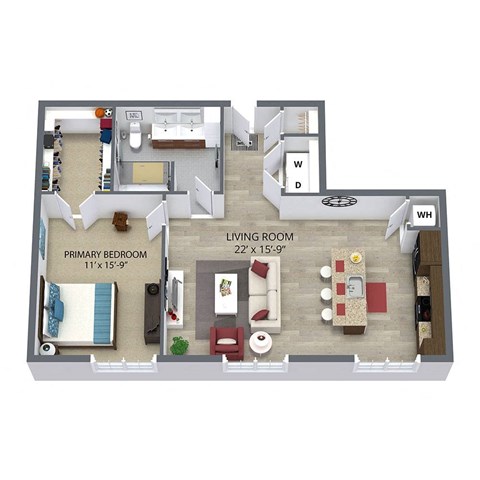 A7 Floor Plan at Aster Apartments, Beachwood, 44122